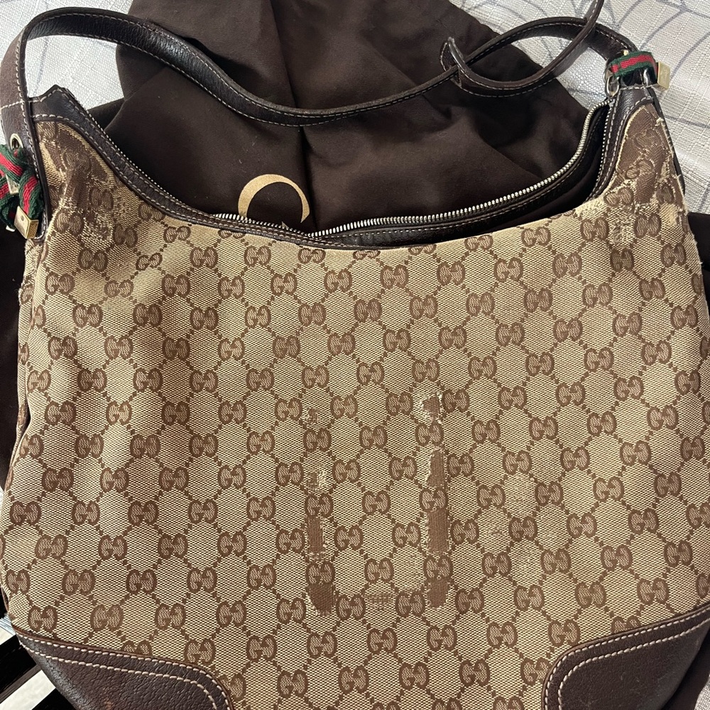 Vintage Gucci Brown Monogram Women's Bag - Picture 2 of 5